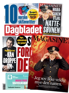 Dagbladet Lørdag med Magasinet forside